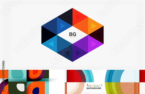 Geometric abstract backgrounds with various modern designs. Vector illustrations for covers  banners  flyers and posters and other templates