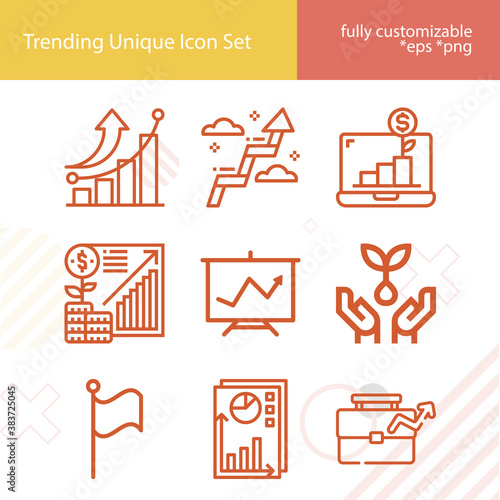 Simple set of cent related lineal icons.