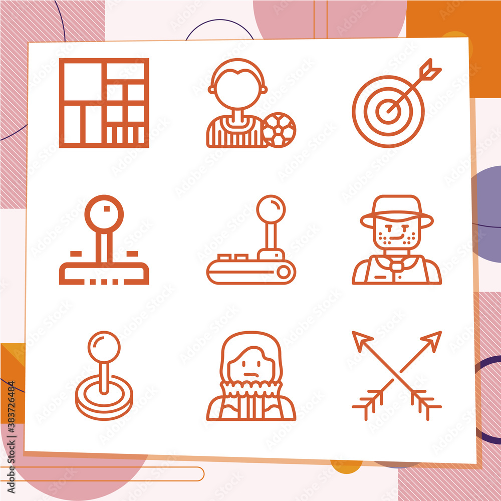 Simple set of 9 icons related to performing artist Simple set of 9 icons related to performing artist