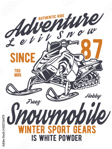 Tableau sur toile snowmobile design