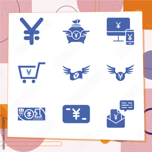 Simple set of 9 icons related to sen