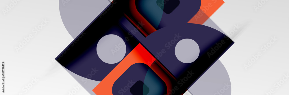 Bright color circles, abstract round shapes and triangles composition with shadow effects. Vector modern geometric design template Bright color circles, abstract round shapes and triangles composition with shadow effects. Vector modern geometric design template