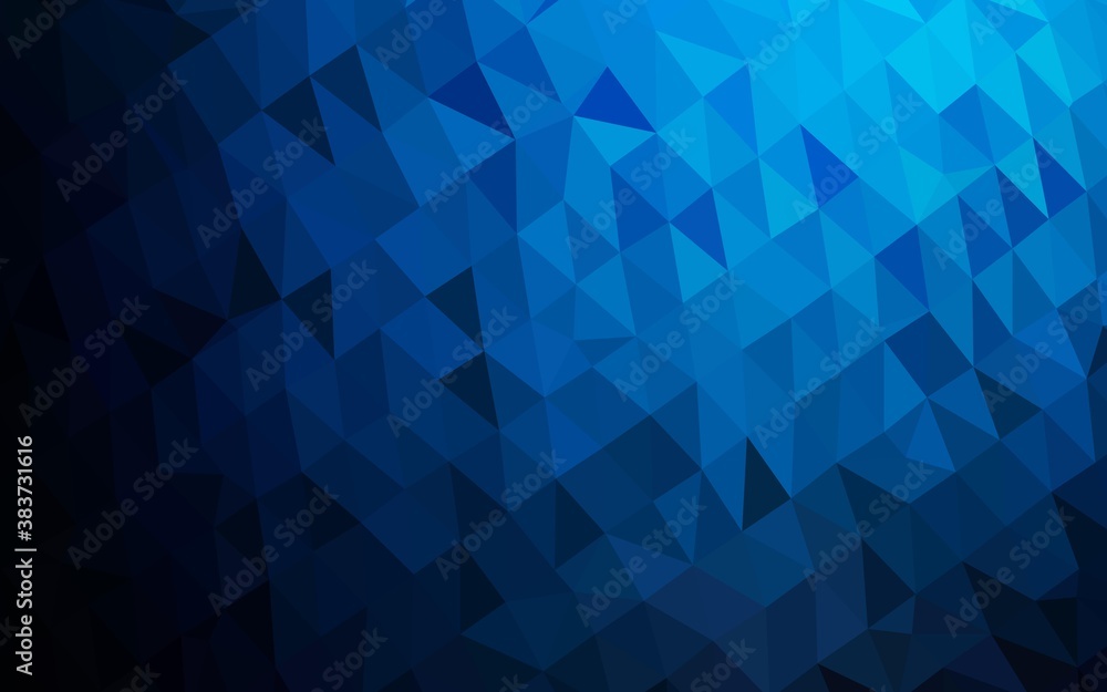 Fototapeta premium Dark BLUE vector polygon abstract backdrop.