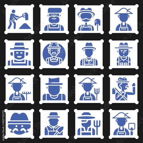 16 pack of wisconsin  filled web icons set