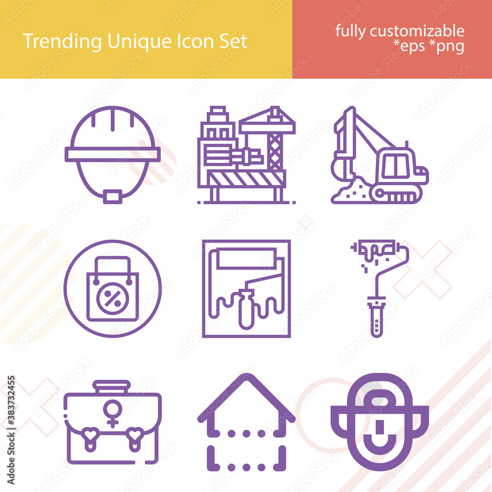 Simple set of permit related lineal icons. Simple set of permit related lineal icons.