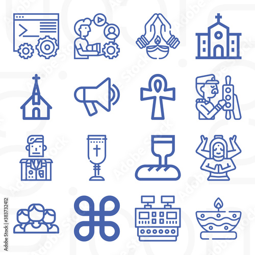 16 pack of faithful  lineal web icons set