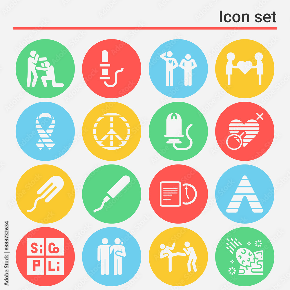 16 pack of queer filled web icons set 16 pack of queer filled web icons set