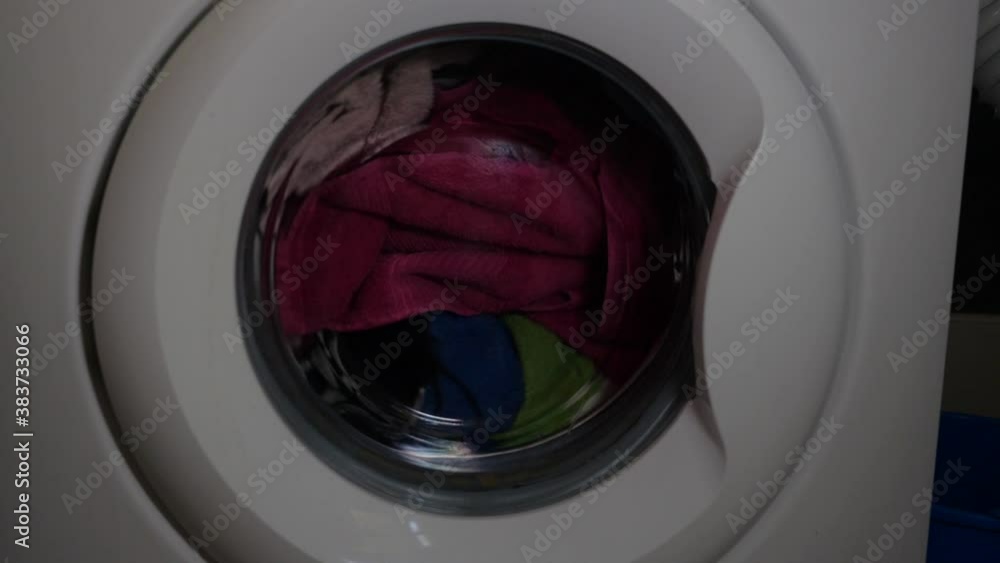 Washing machine filled with towels Washing machine filled with towels