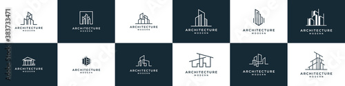Fototapete Set of building logo design inspiration