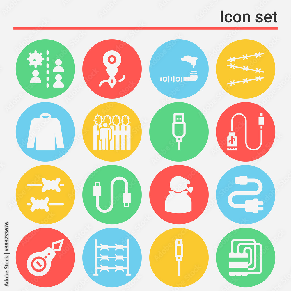 16 pack of insulation  filled web icons set