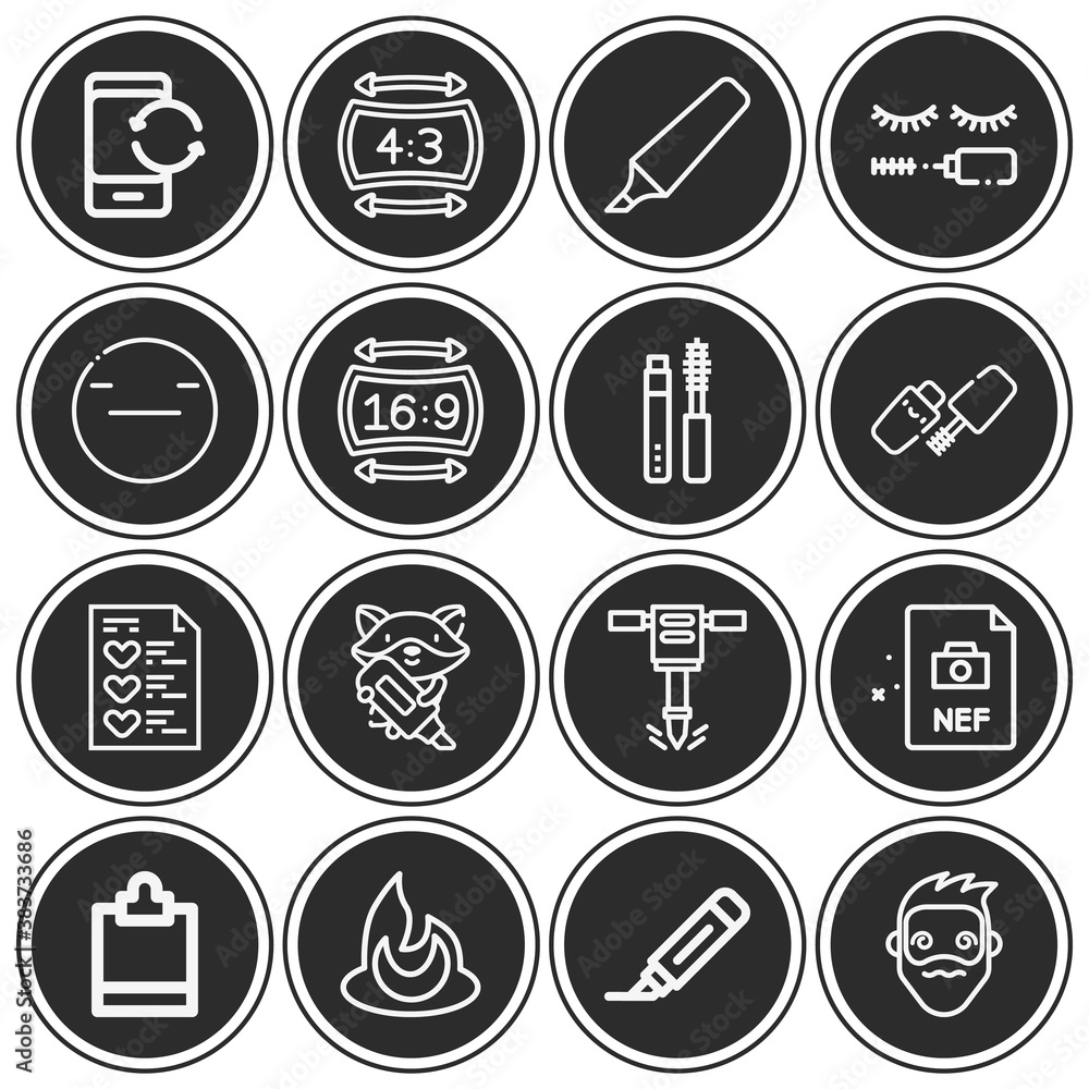 16 pack of verb lineal web icons set 16 pack of verb lineal web icons set