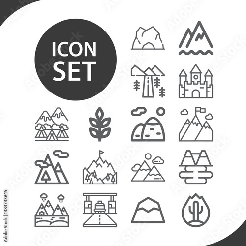 Simple set of scenery related lineal icons.