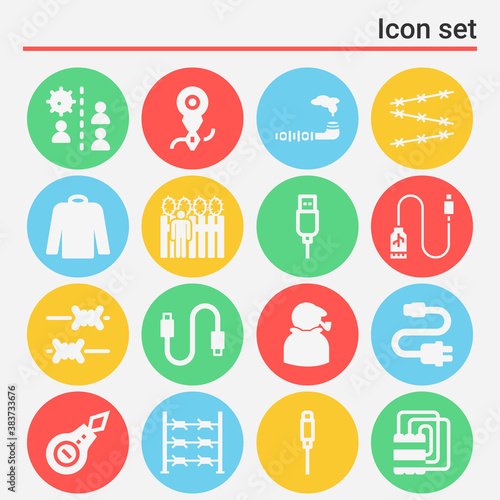 16 pack of insulation  filled web icons set