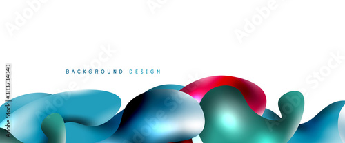 Bubbles abstract background. Liquid splashes on white vector template