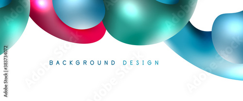 Bubbles abstract background. Liquid splashes on white vector template