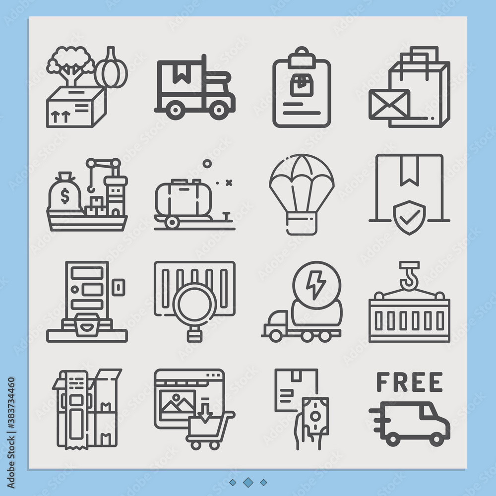 Simple set of merchant vessels related lineal icons. Simple set of merchant vessels related lineal icons.