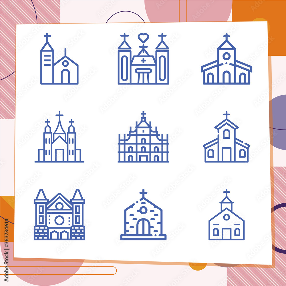 Fototapeta premium Simple set of 9 icons related to kirk