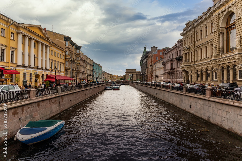 St.Peterburg. Russia. River in Saint Petersburg Russia. Saint Petersburg with its buildings.