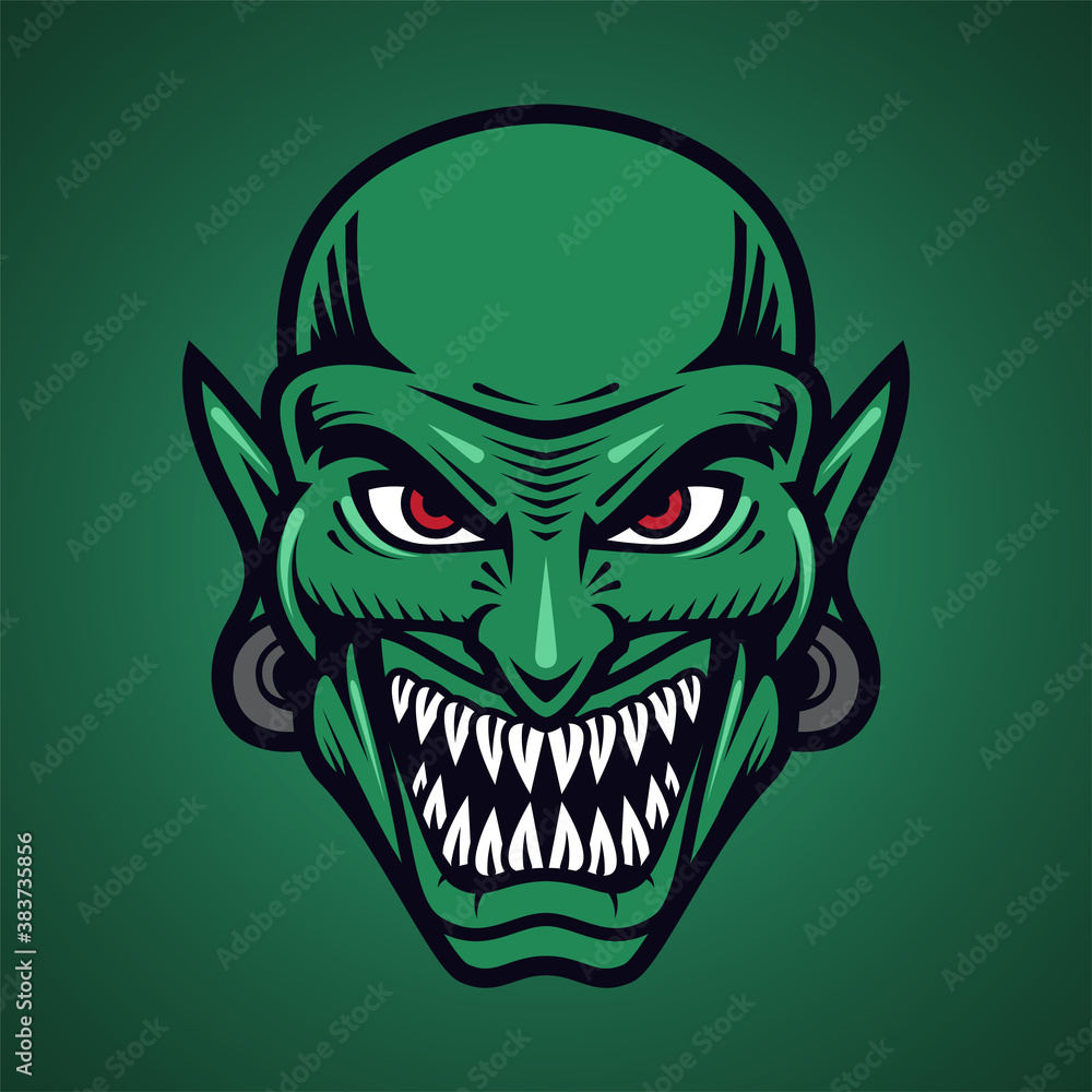 Goblin head mascot logo design Goblin head mascot logo design