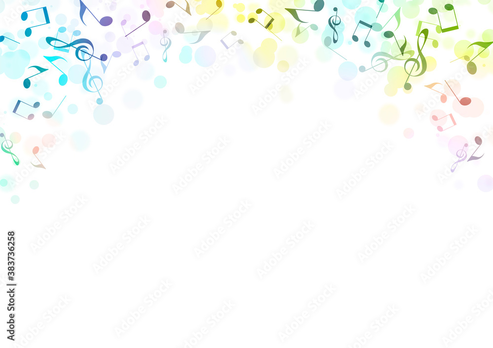 音楽 音符 背景 フレーム イラスト カラフル Stock Illustration Adobe Stock