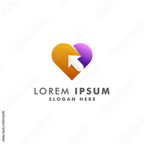 Free Download Heart with arrow logo design. love icon design vector - GFXLoad