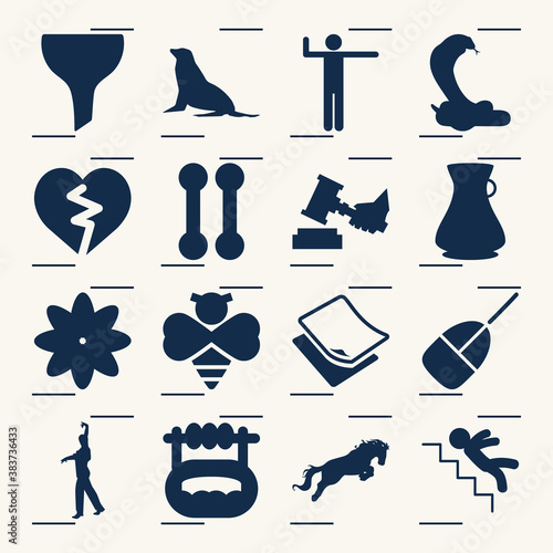 Simple set of humble related filled icons.