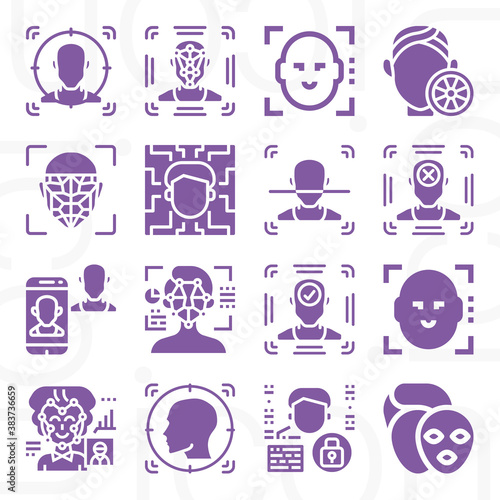 16 pack of skin care  filled web icons set