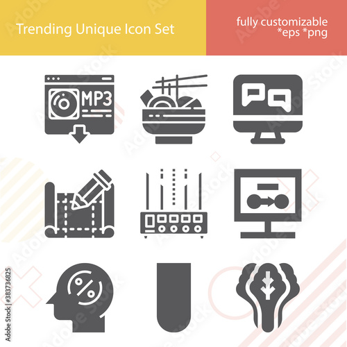 Simple set of put away related filled icons.