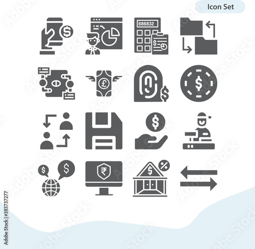 Simple set of dollar related filled icons.
