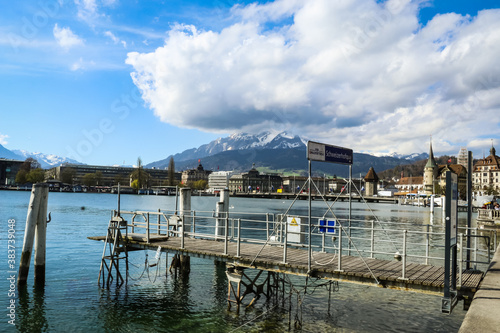 Lucerne is a city in central Switzerland  in the German-speaking portion of the country