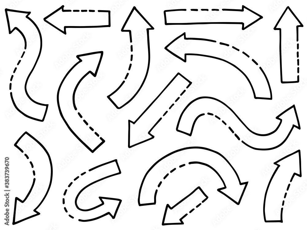 set of hand drawn arrows .Vector doodle design elements. Illustration on white background.for business infographic, banner, web and concept design. set of hand drawn arrows .Vector doodle design elements. Illustration on white background.for business infographic, banner, web and concept design.
