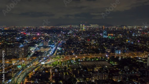 Wallpaper Mural Bright lights and busy traffic in Mexico City, Nighttime Aerial Hyperlapse Torontodigital.ca