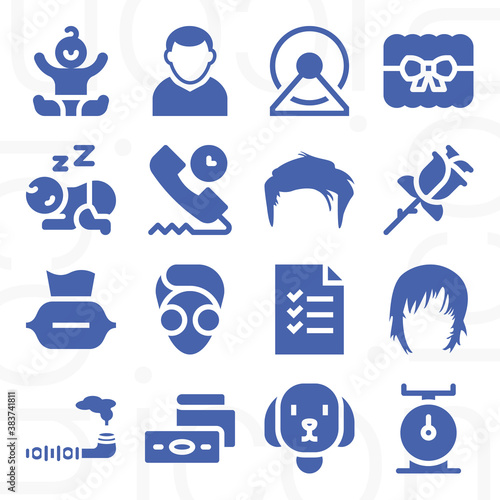 16 pack of stories  filled web icons set
