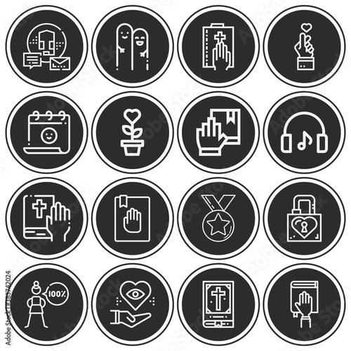 16 pack of loyalty  lineal web icons set