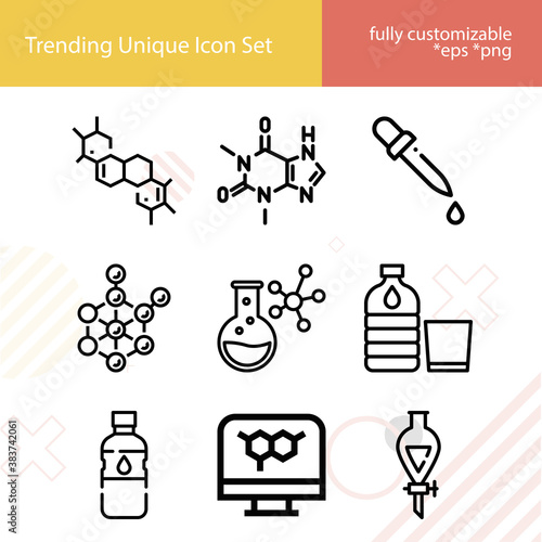 Εκτύπωση καμβά Simple set of inorganic related lineal icons.