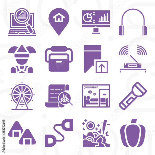 16 pack of look  filled web icons set