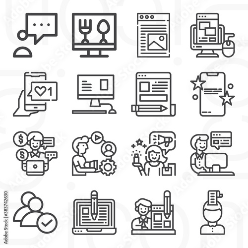 16 pack of disciples  lineal web icons set