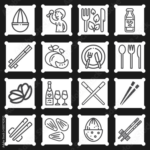 16 pack of uptake  lineal web icons set
