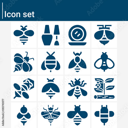 Simple set of pollen related filled icons.