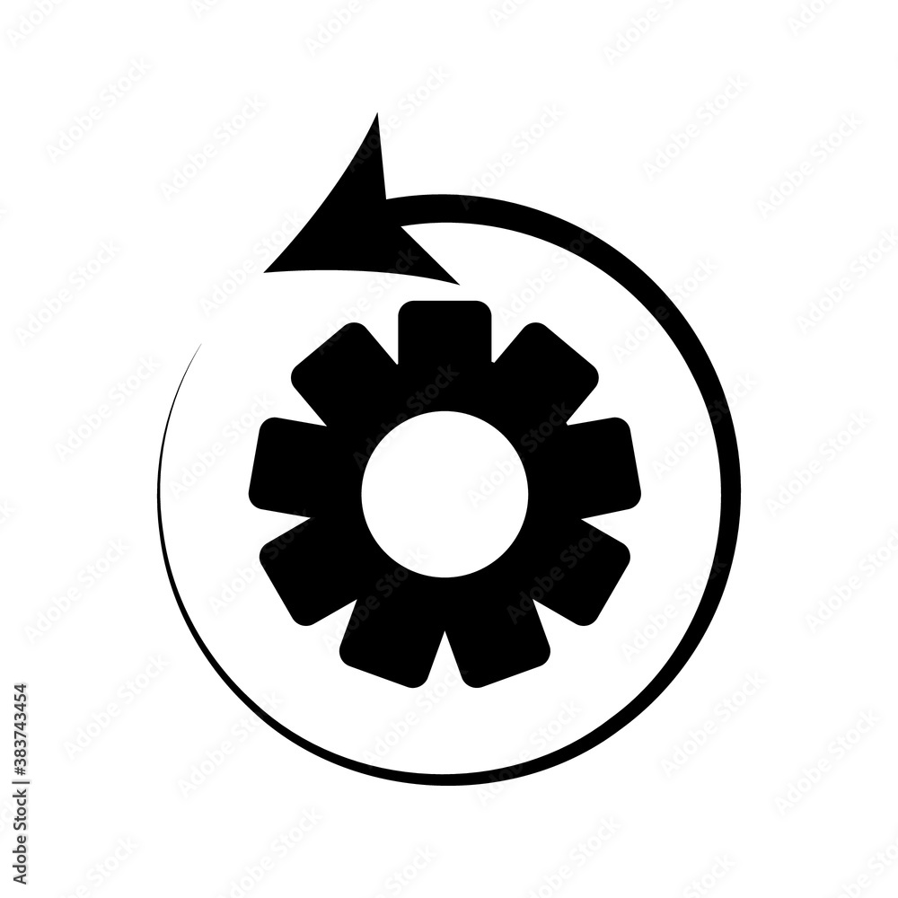 Process icon on white background. Process symbol in black for your web site design Process icon on white background. Process symbol in black for your web site design