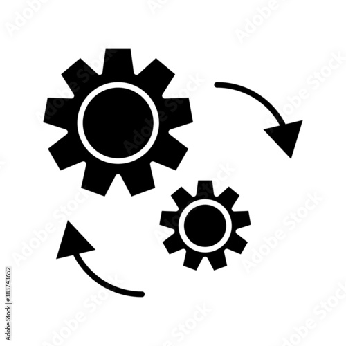 Process icon on white background. Process symbol in black for your web site design