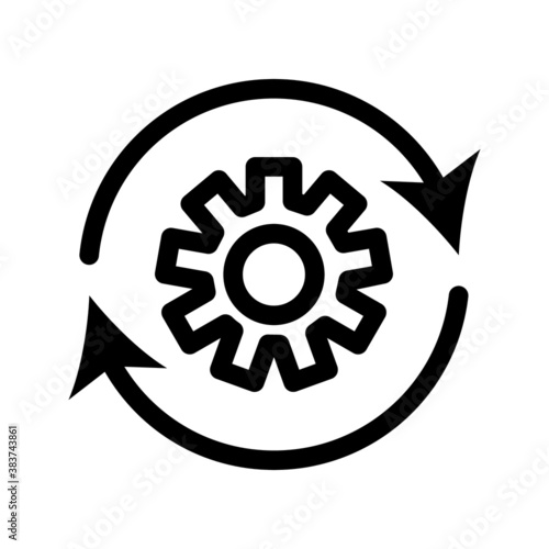 Process icon on white background. Process symbol in black for your web site design