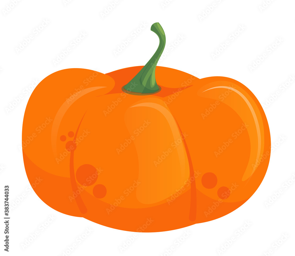 Obraz premium Halloween pumpkin symbol template for creepy jack-o-lantern vector illustration isolated on white background