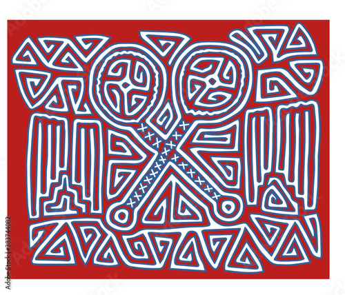 Mola red from panama indian kuna SVG