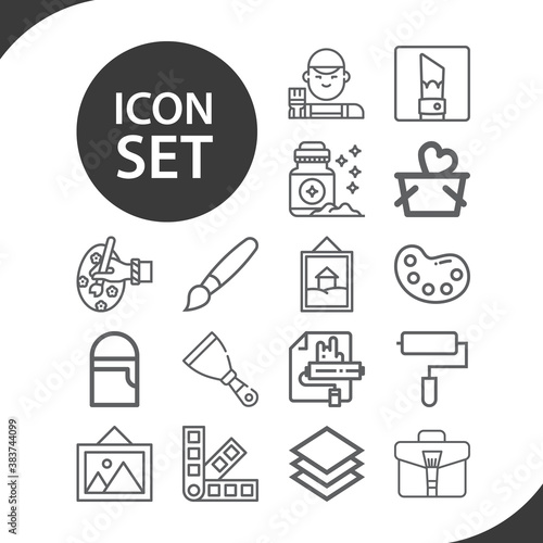 Simple set of coating related lineal icons.