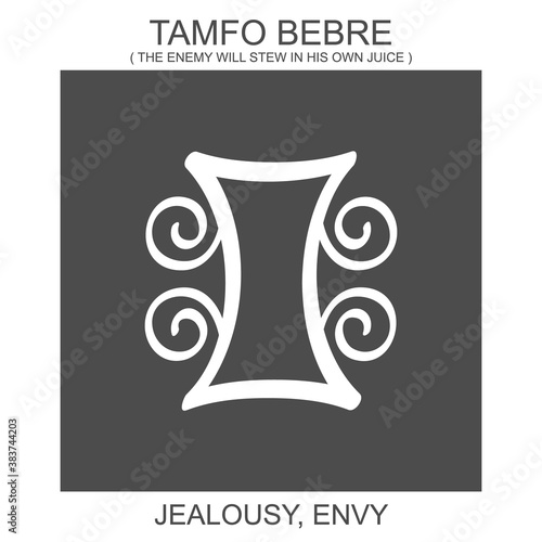 Vector icon with african adinkra symbol Tamfo Bebre. Symbol of jealousy and envy