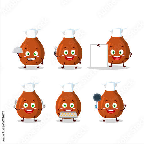 Cartoon character of turkey thighs with various chef emoticons