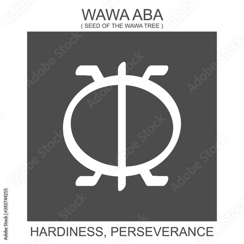 Vector icon with african adinkra symbol Wawa Aba. Symbol of hardiness and perseverance