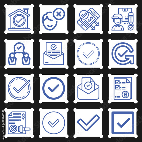 16 pack of deny  lineal web icons set