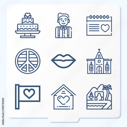 Simple set of 9 icons related to sexes